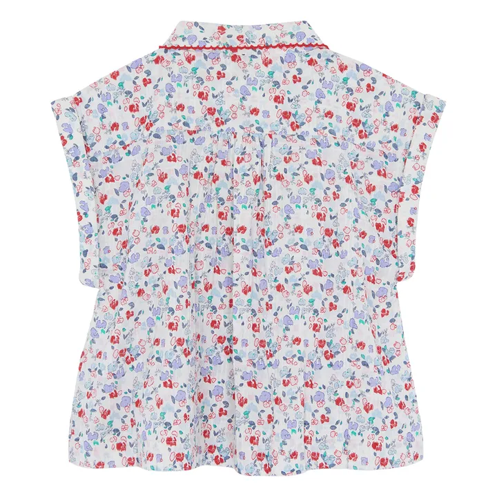 Chemise Col Claudine Lorelei Fleurie | Blanc- Image produit n°4