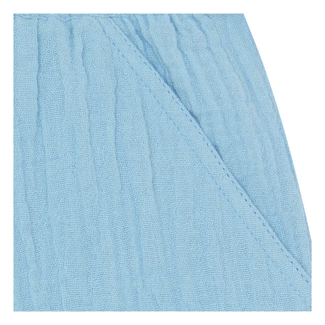 Pantalón corto de gasa de algodón Noé | Azul Cielo