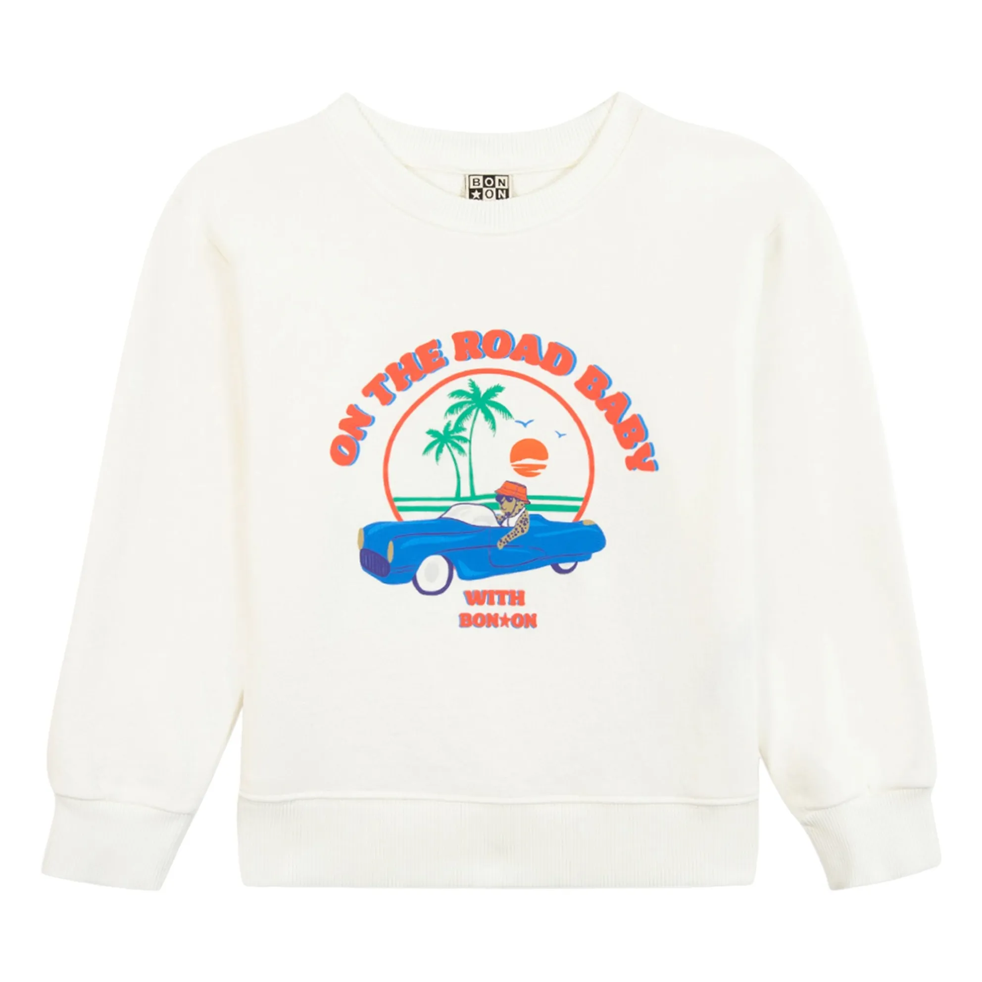 Bonton Ecru Sweat Smile On The Road Molleton