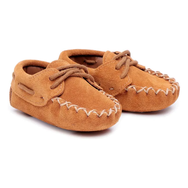 Chaussons Lacets Suede | Cognac