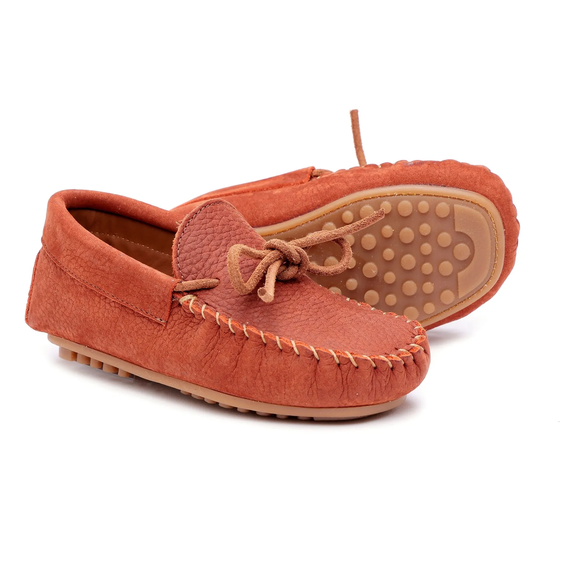 Mocasins Bi-Matières Nubuck | Cognac- Image produit n°2