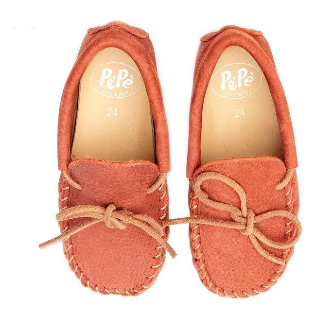 Mocasins Bi-Matières Nubuck | Cognac