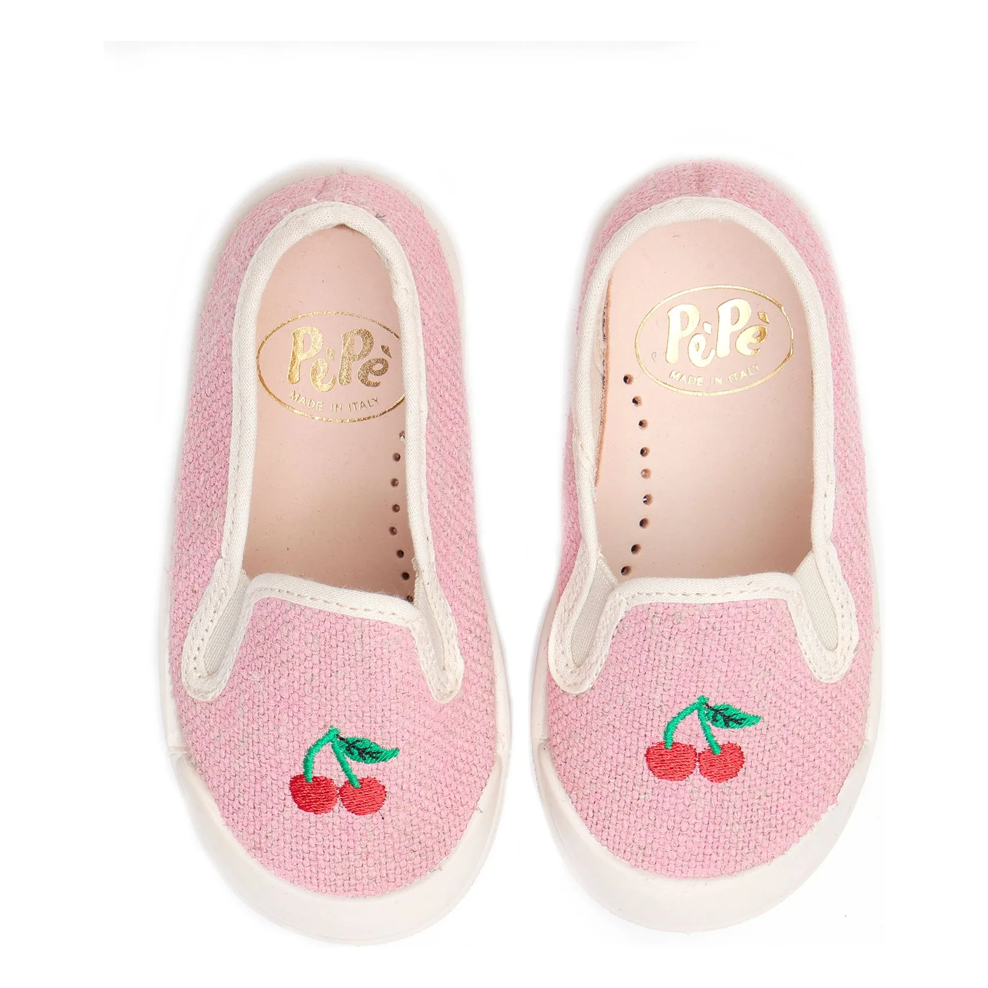 Slip-On Brodé Cerises Tissus | Rose- Image produit n°1