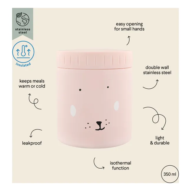 Lunch box isotherme 350 ml Mrs Rabbit | Rose