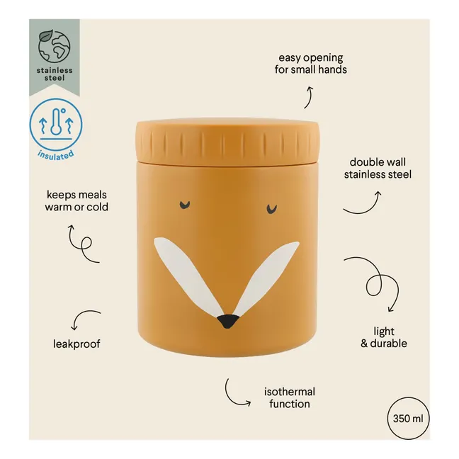 Lunch box isotherme 350 ml Mr Fox | Orange