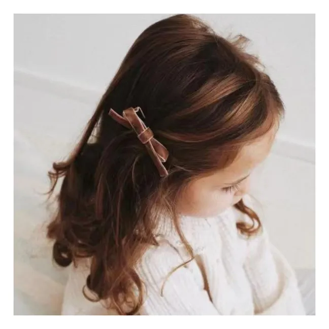 Embroidered clips - Set of 3 | Caramel