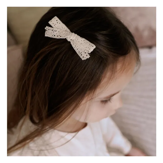 Embroidered clips - Set of 3 | Caramel