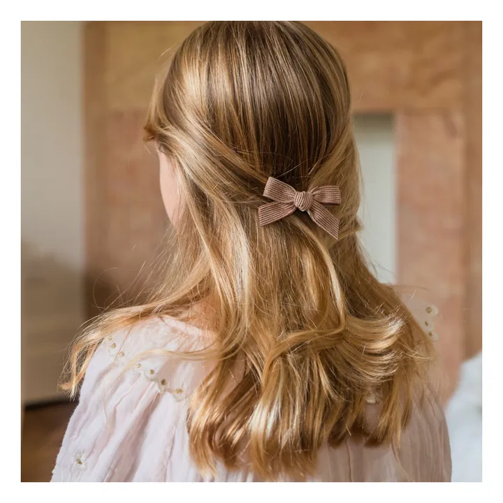 Pinzas de terciopelo para el pelo - Lote de 3 | Marrón- Imagen del producto n°4