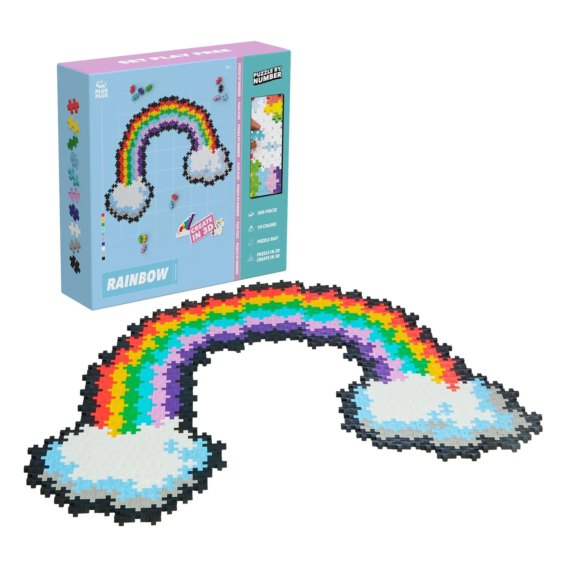 Plus-Plus Multicoloured Rainbow Puzzle - 500 Pieces