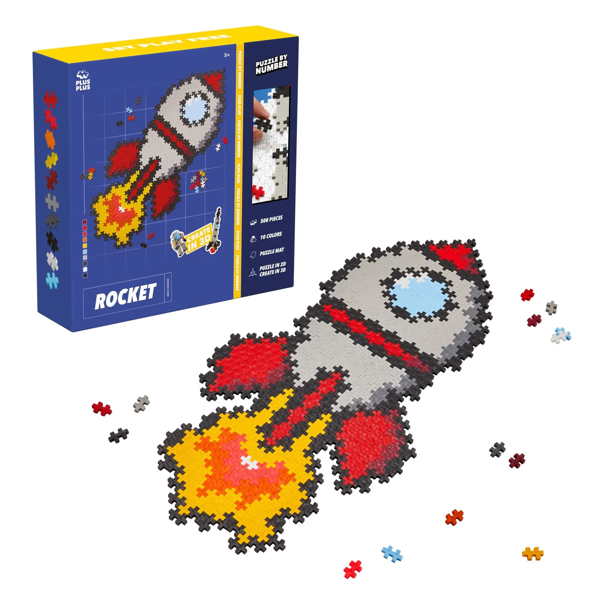 Plus-Plus Multicoloured Rocket Puzzle - 500 Pieces