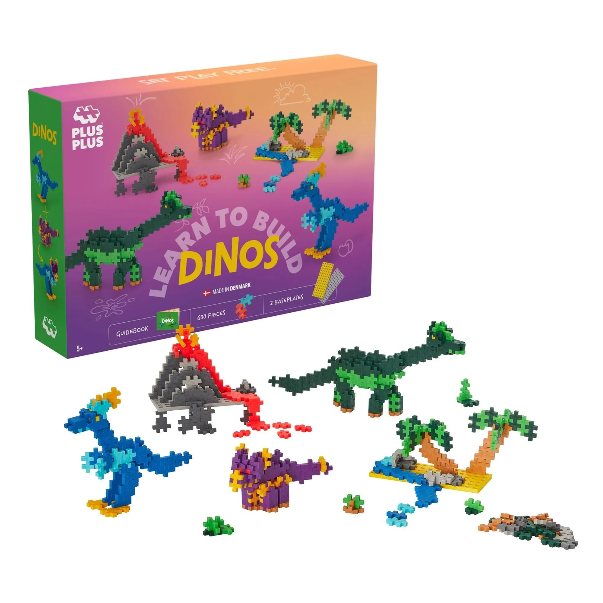Plus-Plus Multicoloured Dinosaurs Discovery Set - 600 Pieces