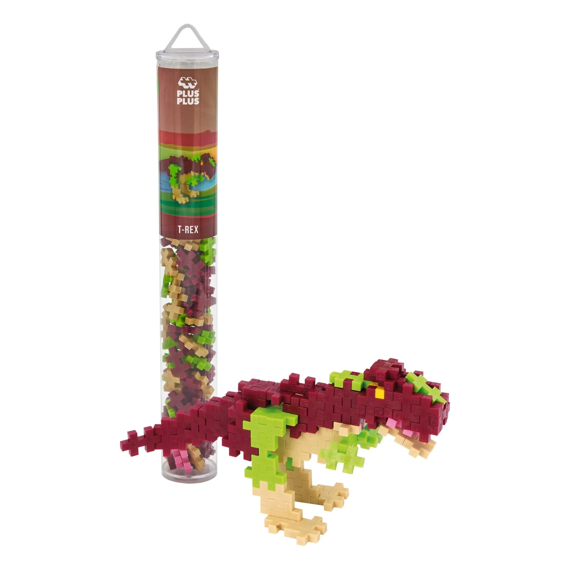 Plus-Plus Multicoloured T-Rex Tube - 100 Pieces