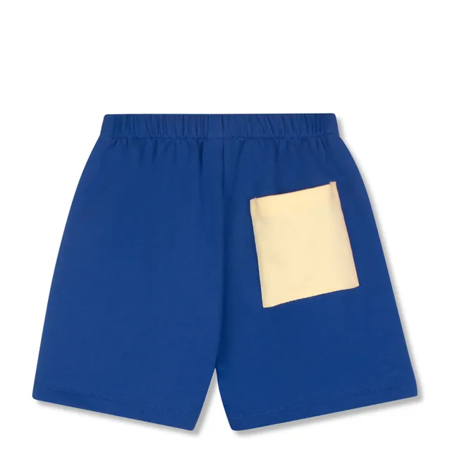 Pantalón corto liso de algodón ecológico | Azul oscuro