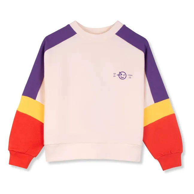 Colorblock organic cotton sweatshirt | Ecru