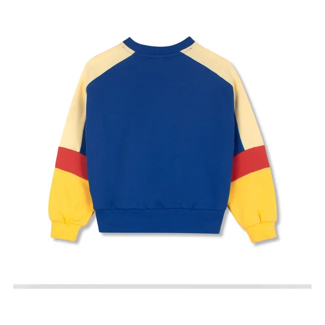 Sweat Colorblock Coton Bio | Bleu foncé