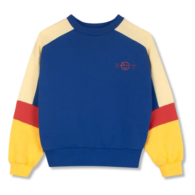 Sweat Colorblock Coton Bio | Bleu foncé