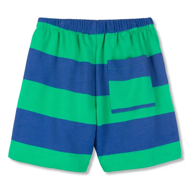 Organic cotton striped shorts | Green