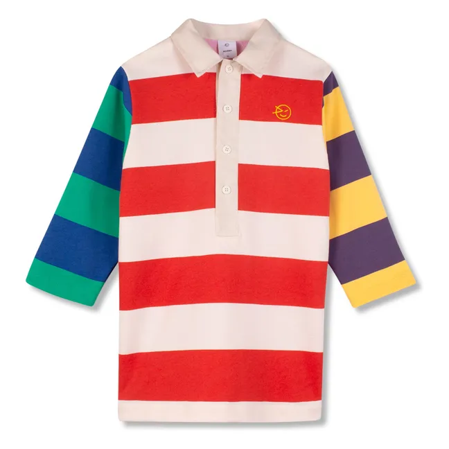 Vestido de rayas de algodón orgánico | Crudo