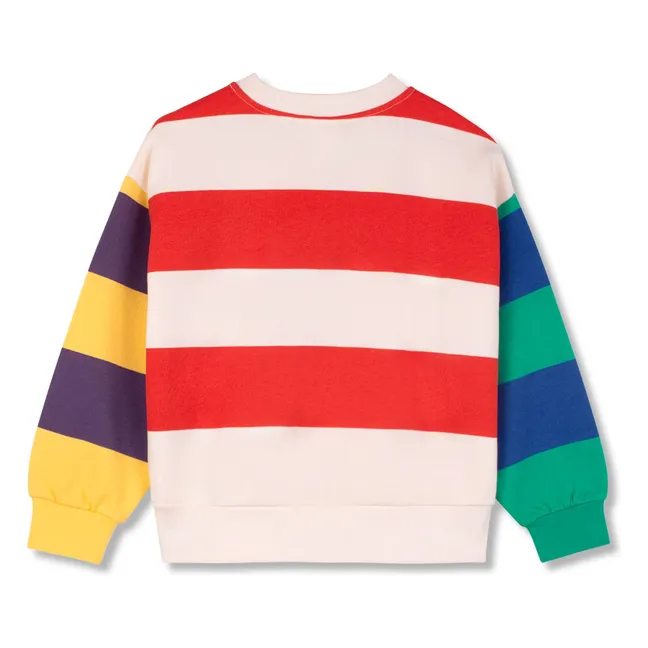 Organic cotton striped sweatshirt | Ecru