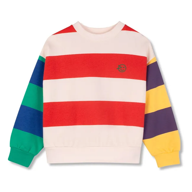 Organic cotton striped sweatshirt | Ecru