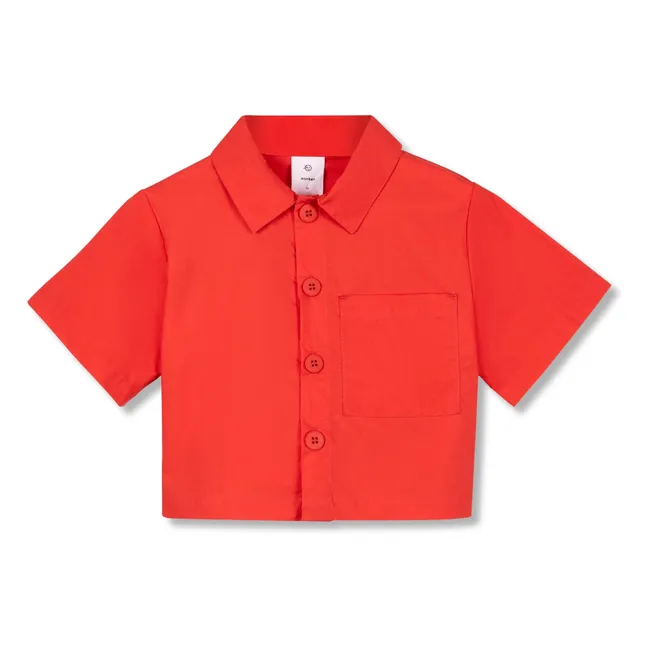 Chemise Crop Unie | Rouge