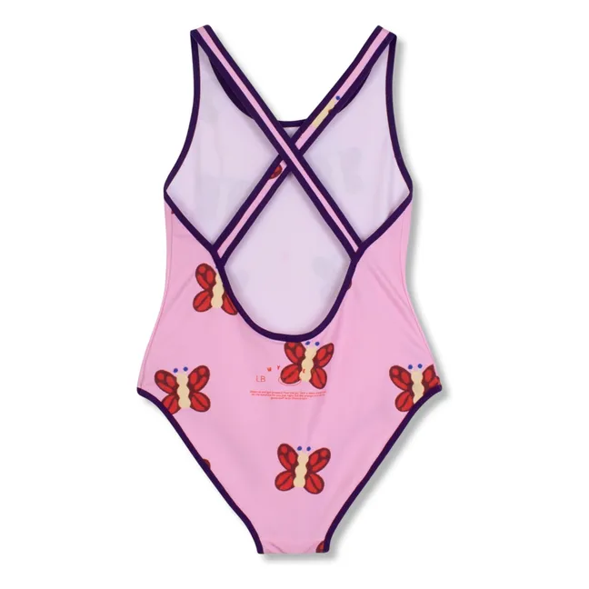 Maillot de Bain Papillons Fibres Recyclées | Rose