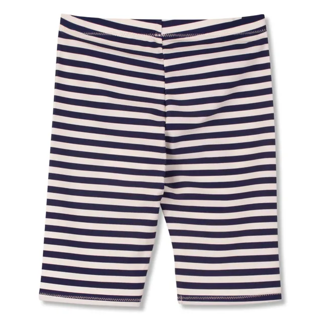 Short de Bain Cycliste Rayé Fibres Recyclées | Bleu marine