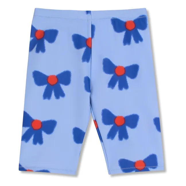 Short de Bain Cycliste Nœuds Fibres Recyclées | Bleu