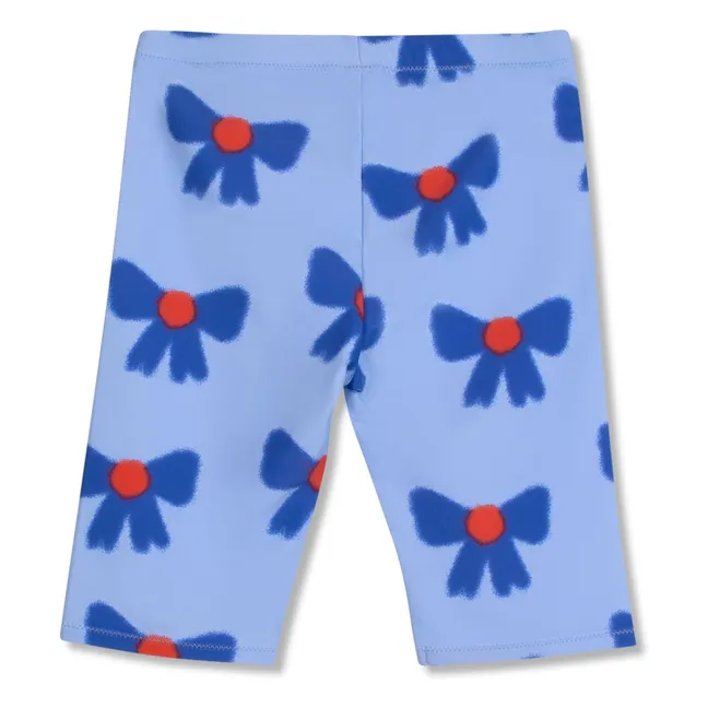 Short de Bain Cycliste Nœuds Fibres Recyclées | Bleu
