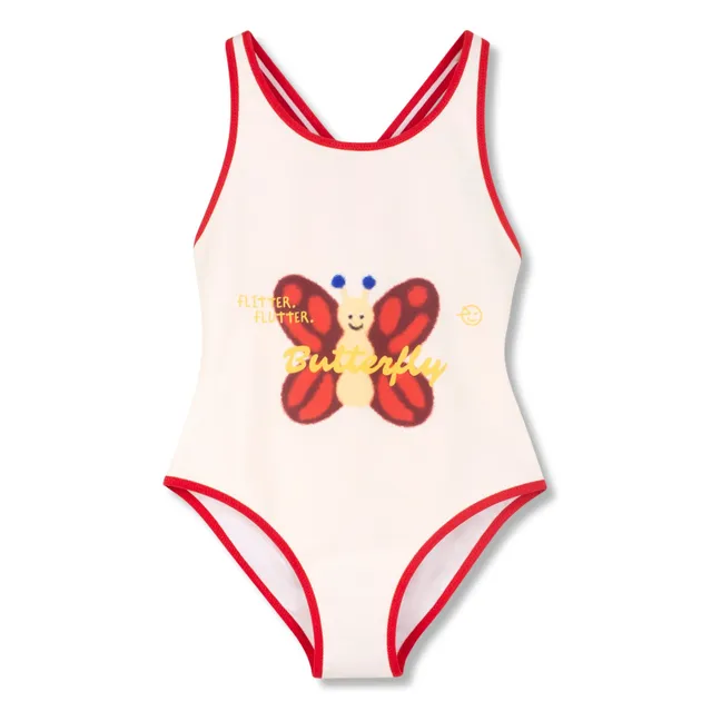 Butterfly Recycled Fiber Swimsuit | Ecru