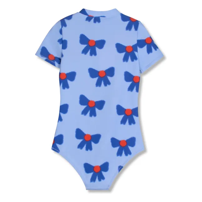 Knotted Zipper Swimsuit Recycled Fibers | Blue