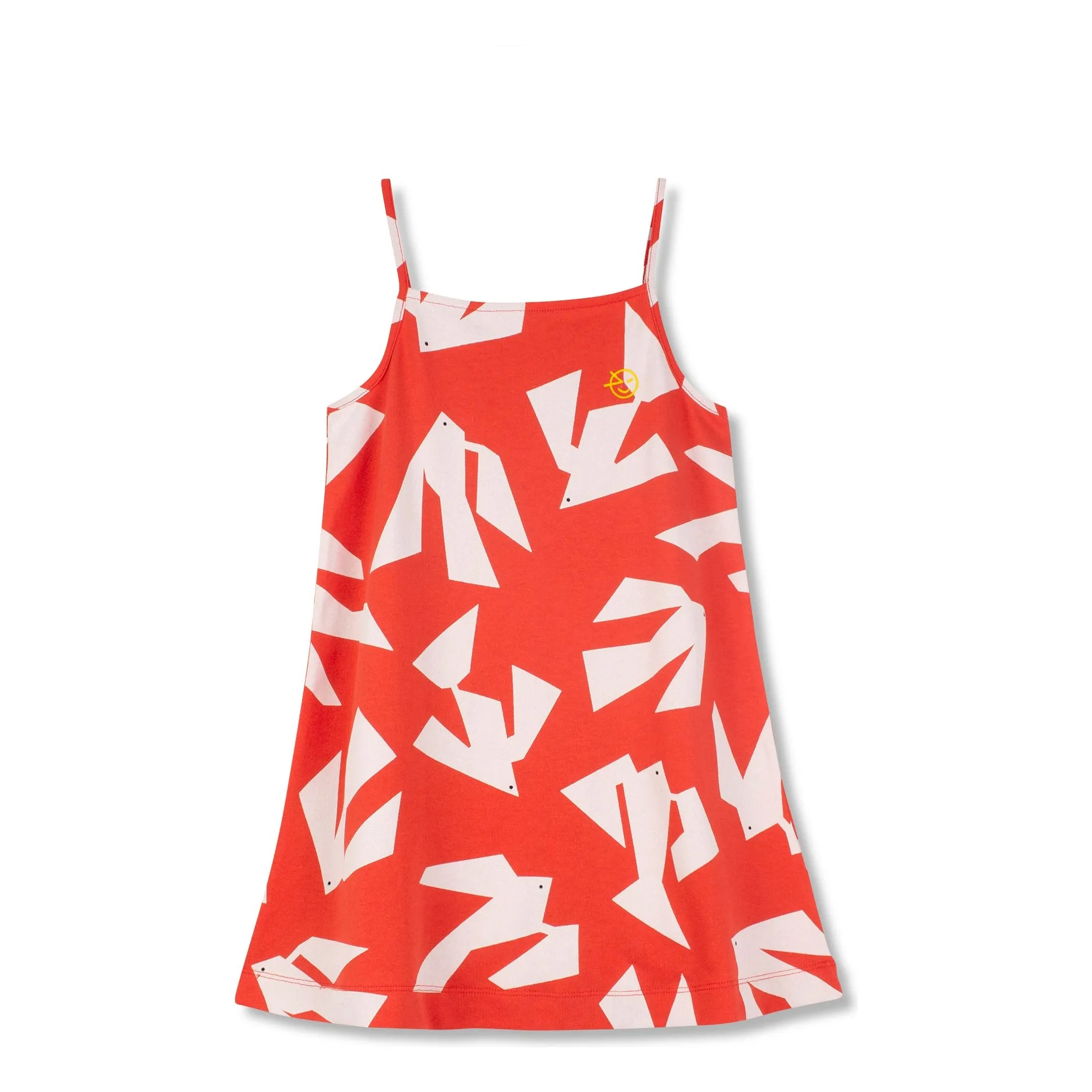 Wynken Red Dress Birds Organic Cotton