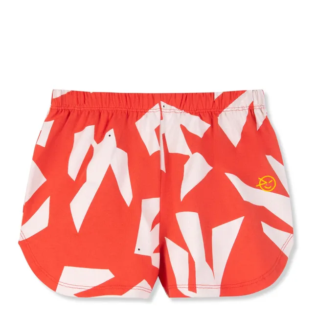 Short Oiseaux Coton Bio | Rouge