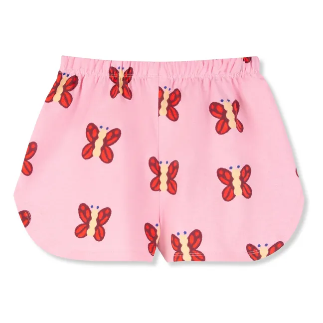 Organic cotton butterfly shorts | Pink