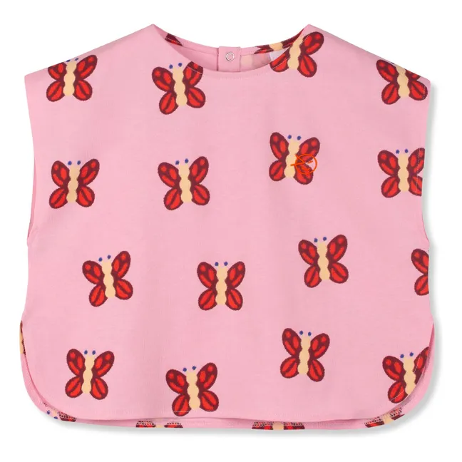 Top mariposa de algodón orgánico | Rosa