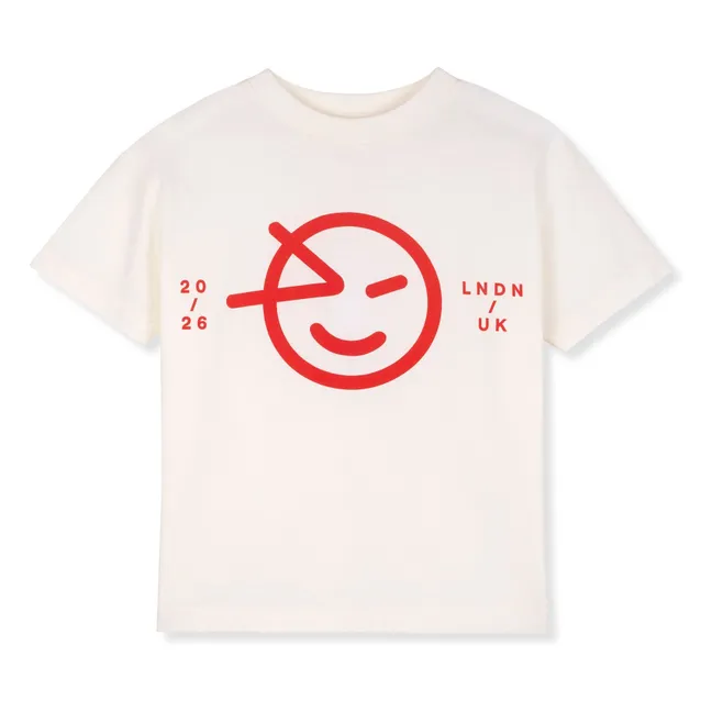 T-shirt Smiley Coton Bio | Ecru
