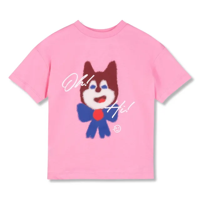 Camiseta Gato de algodón orgánico | Rosa