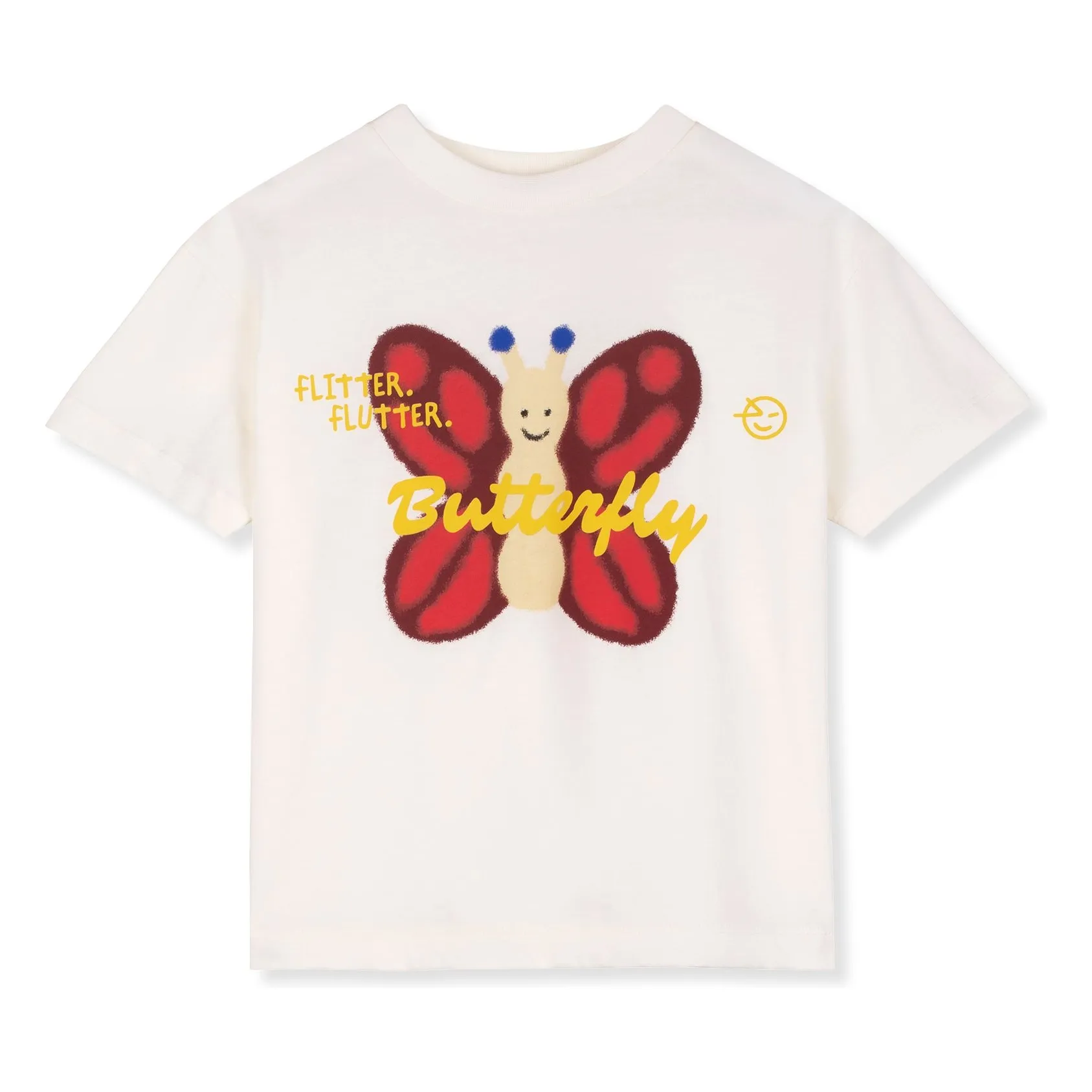 Wynken Ecru Butterfly Organic Cotton T-Shirt