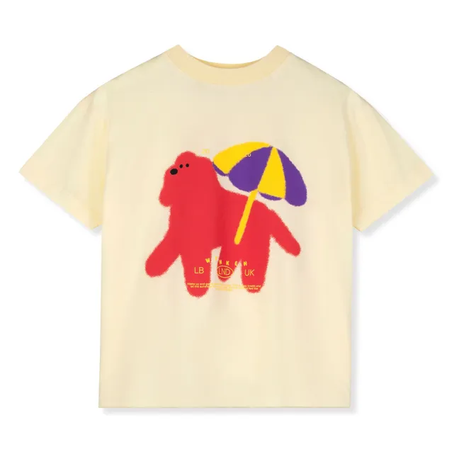 T-shirt Chien Coton Bio | Jaune pâle