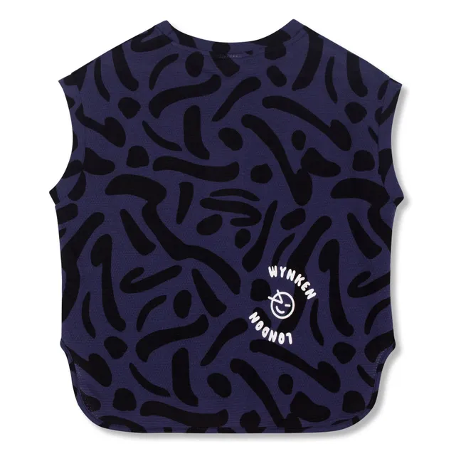 Organic cotton sleeveless sweatshirt | Navy blue