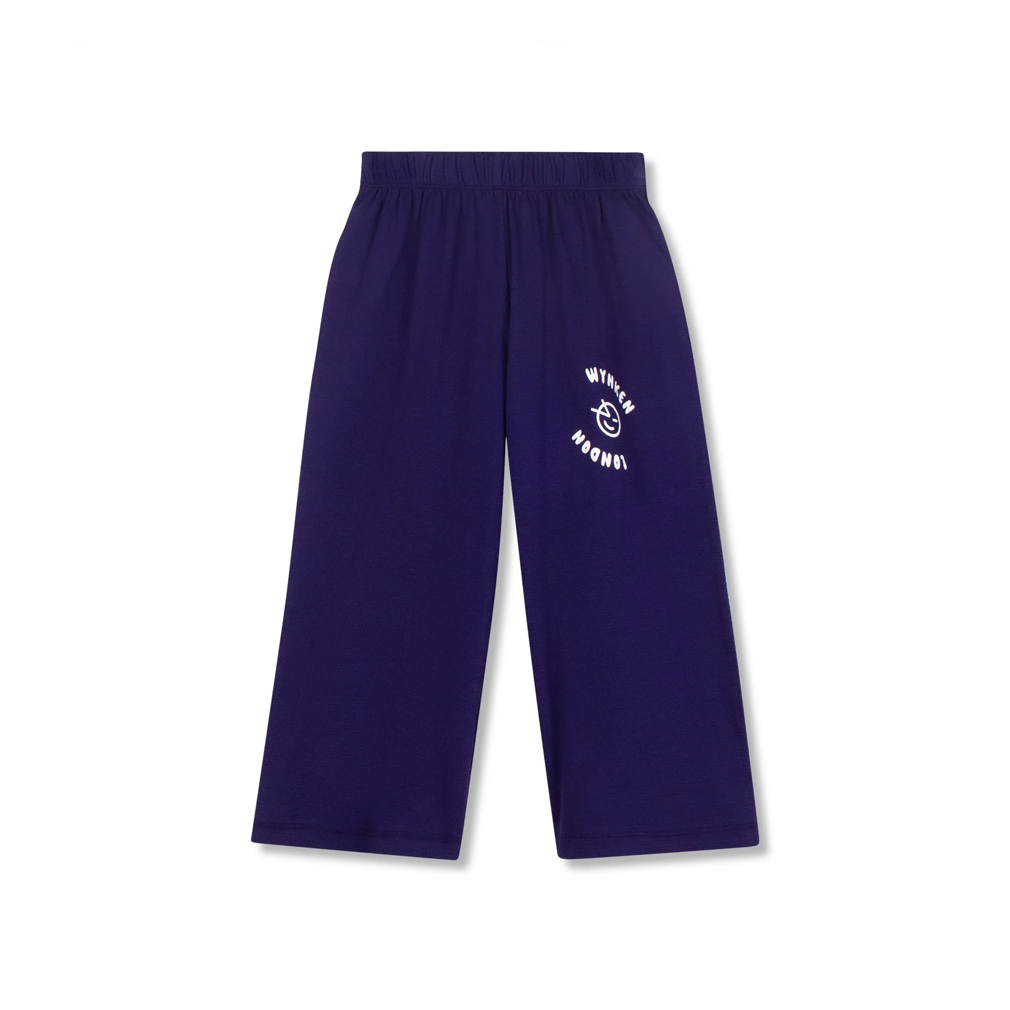 Wynken Navy Blue Organic Cotton Wide Leg Trousers