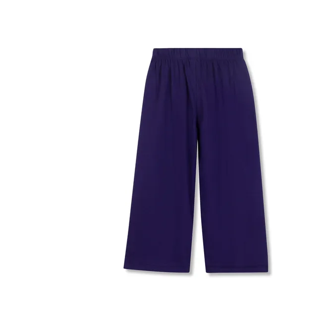 Pantalones de pata ancha de algodón ecológico | Azul Marino