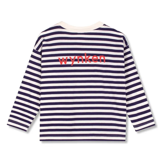 Striped pocket T-shirt Organic cotton | Navy blue