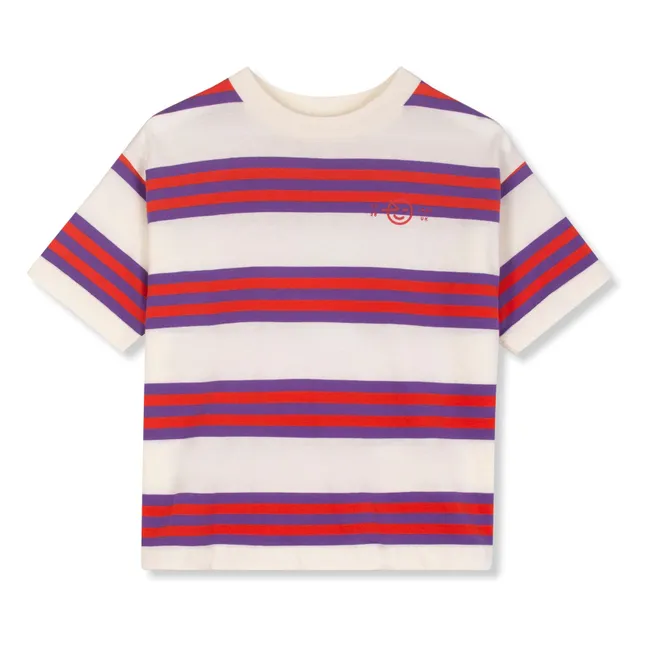 T-shirt Rayé Coton Bio | Violet