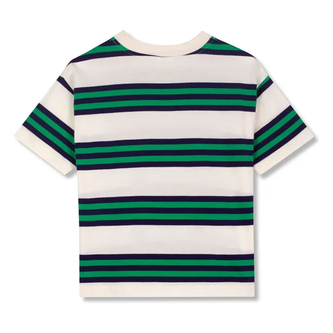 Striped organic cotton T-shirt | Navy blue