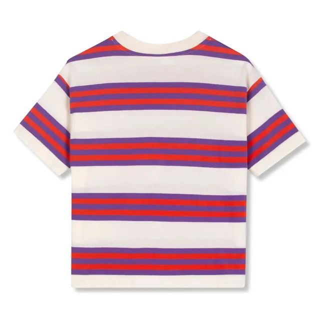 T-shirt Rayé Coton Bio | Violet