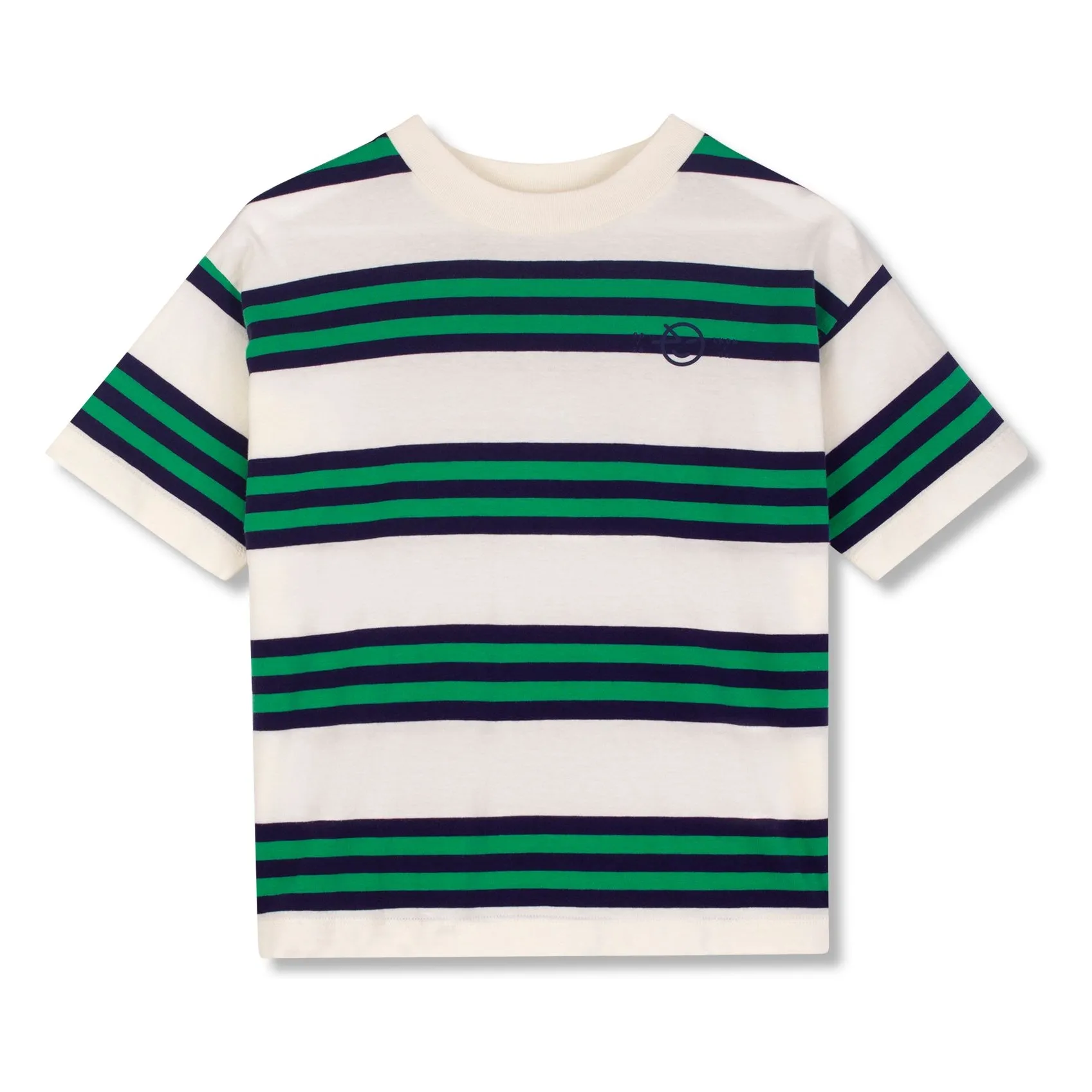 Wynken Navy Blue Striped Organic Cotton T-Shirt