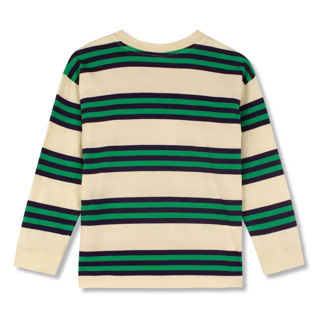 Striped organic cotton T-shirt | Pale yellow