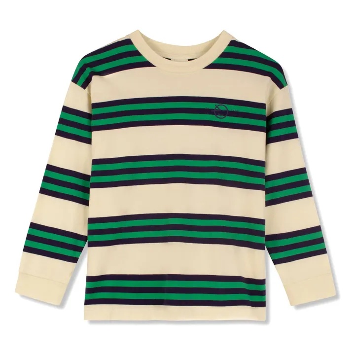 Camiseta de rayas de algodón ecológico | Amarillo palo- Imagen del producto n°0
