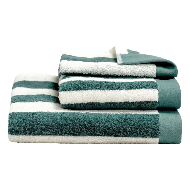 Santorini cotton guest towel | Celadon Blue